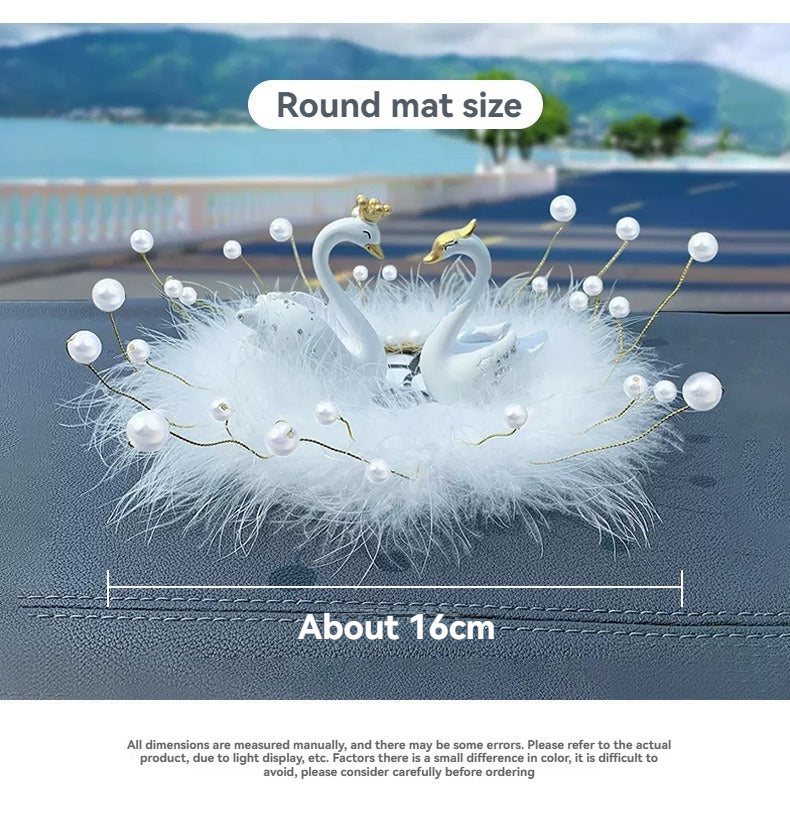 Swan feather cushion